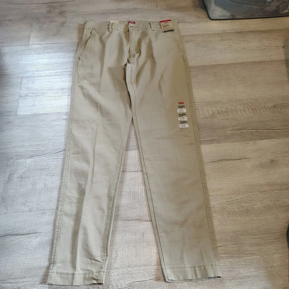 Levis XX Chino Standard Taper‎ Pants Mens 31x32 Khaki Tan Stretch 852260069 NEW